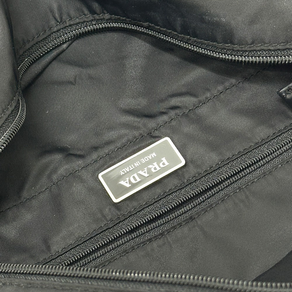 PRADA Tote Bag Nylon black Triangular plate