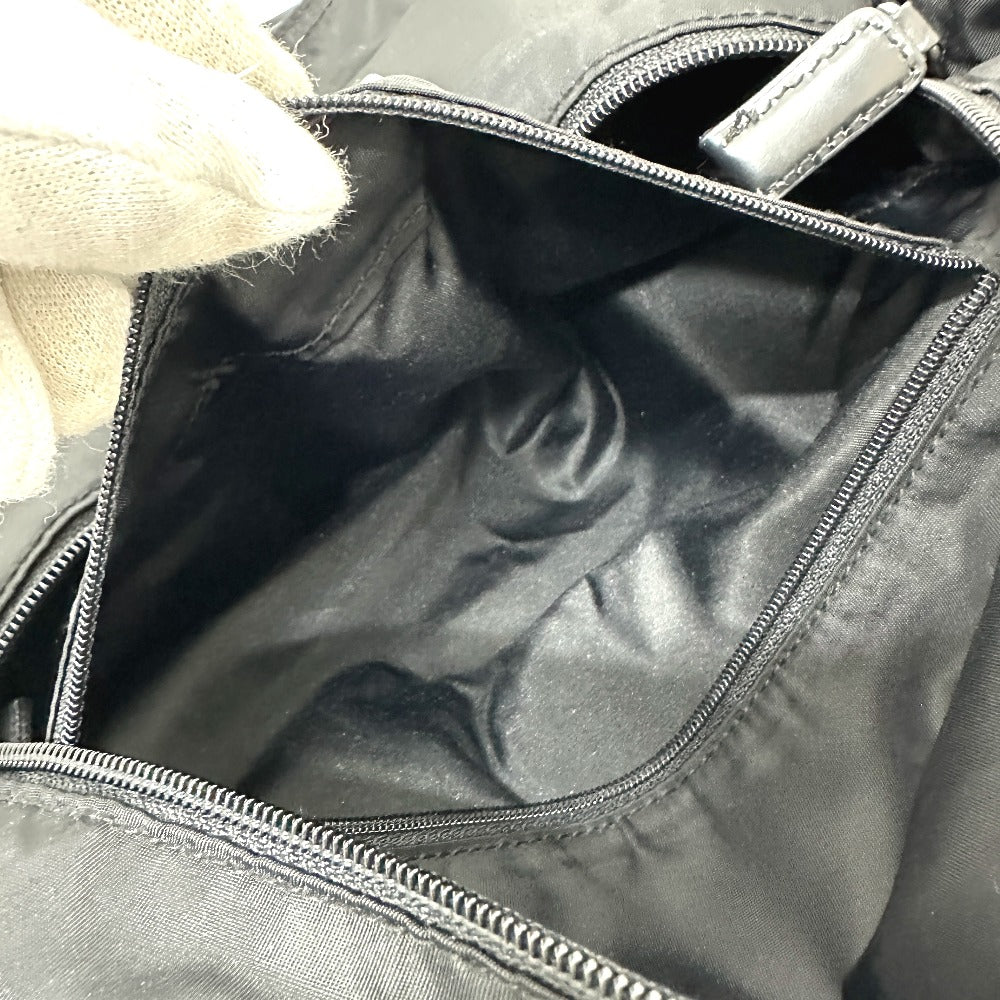 PRADA Tote Bag Nylon black Triangular plate