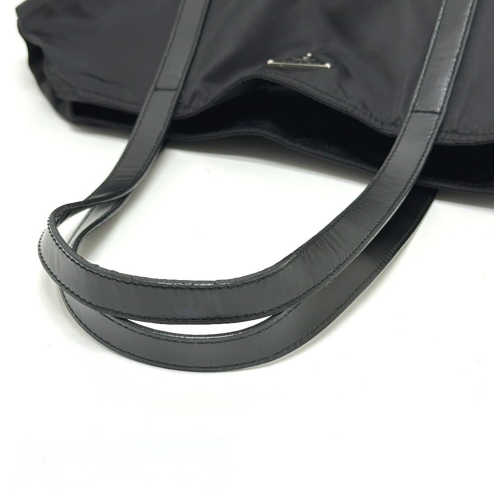 PRADA Tote Bag Nylon black Triangular plate