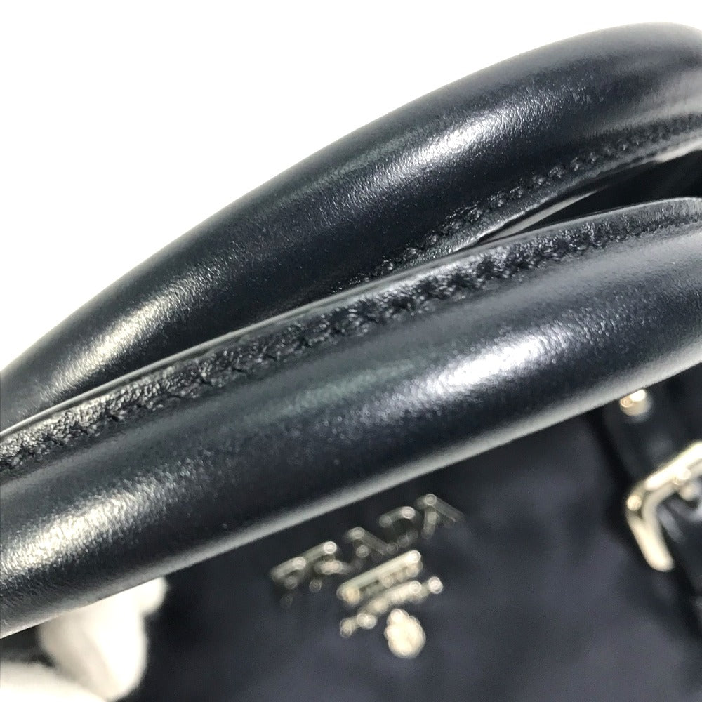 PRADA Handbag BN1841 Nylon / leather Navy logo Women Used Authentic
