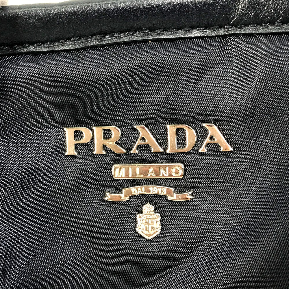 PRADA Handbag BN1841 Nylon / leather Navy logo Women Used Authentic