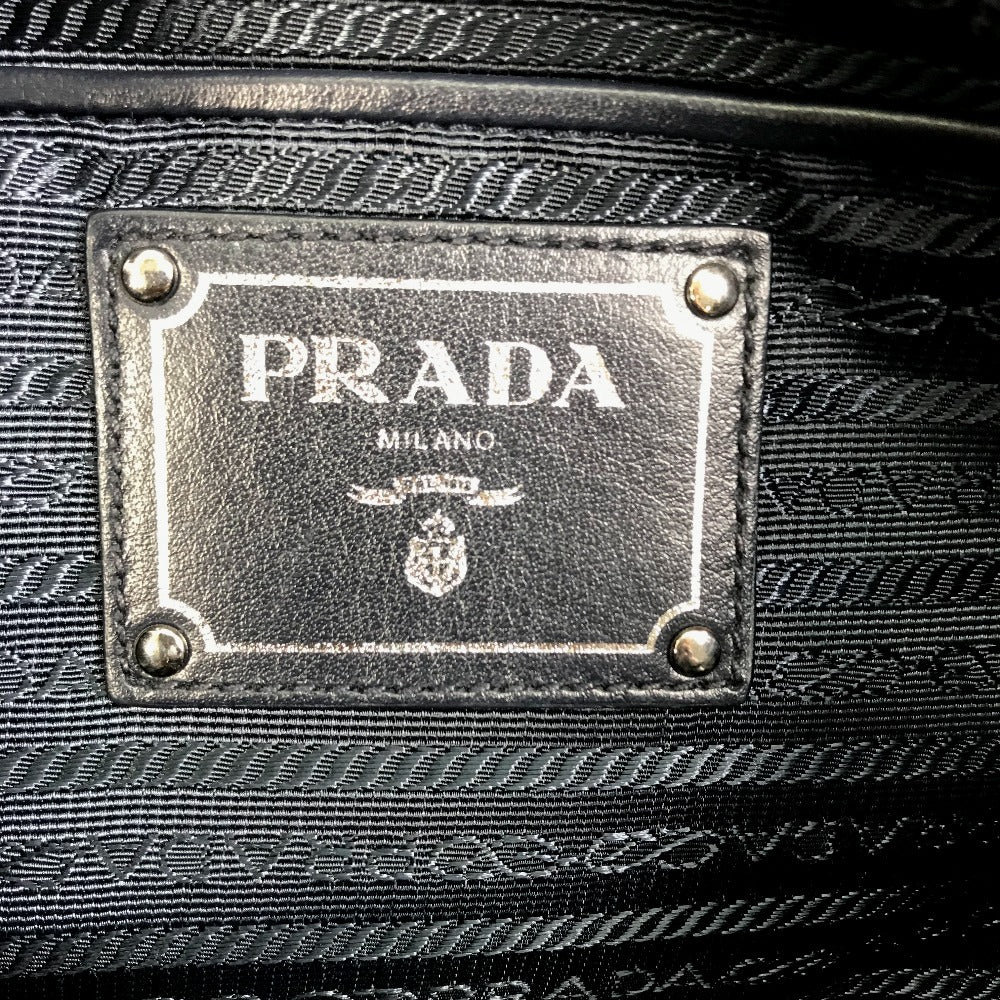 PRADA Handbag BN1841 Nylon / leather Navy logo Women Used Authentic