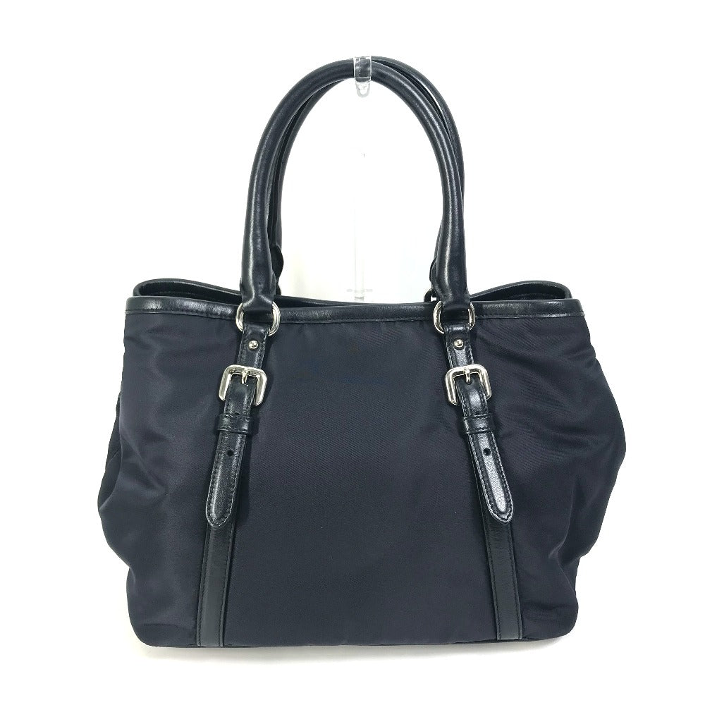 PRADA Handbag BN1841 Nylon / leather Navy logo Women Used Authentic