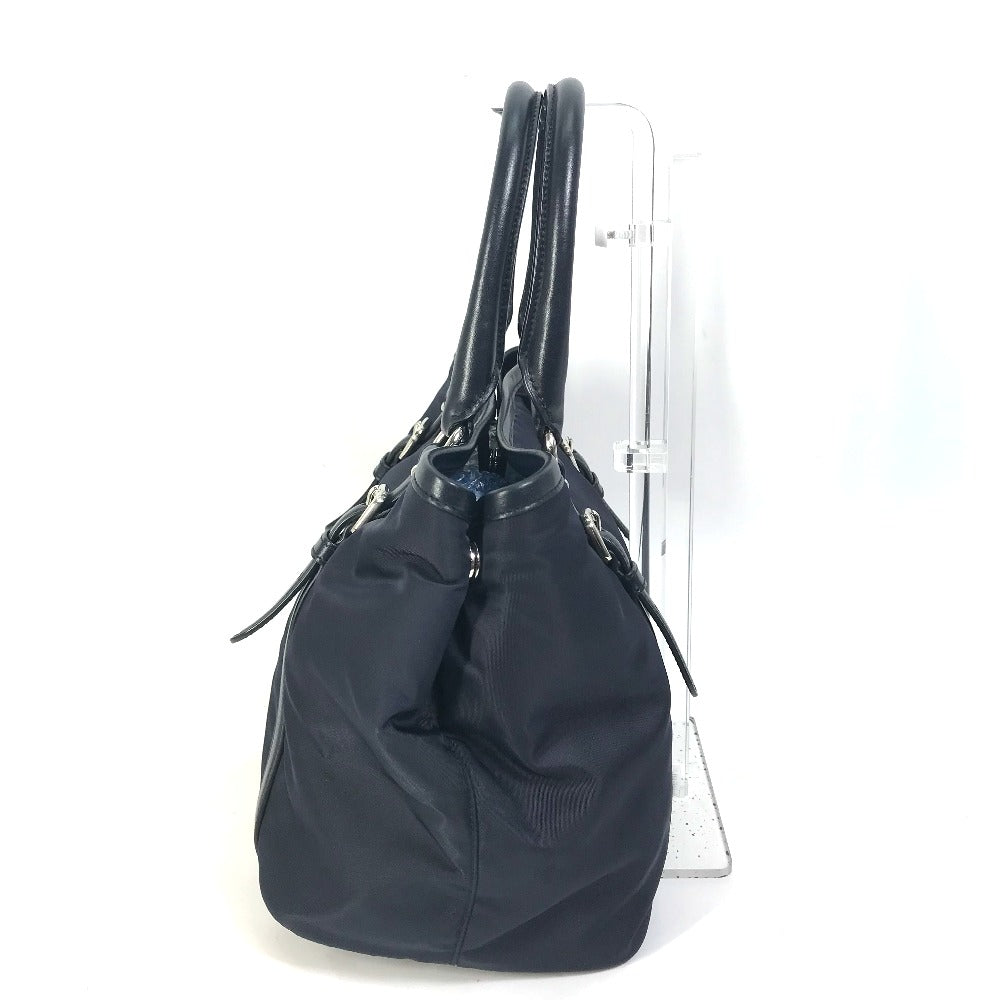 PRADA Handbag BN1841 Nylon / leather Navy logo Women Used Authentic