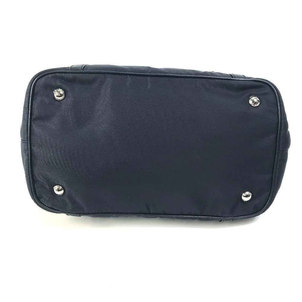 PRADA Handbag BN1841 Nylon / leather Navy logo Women Used Authentic