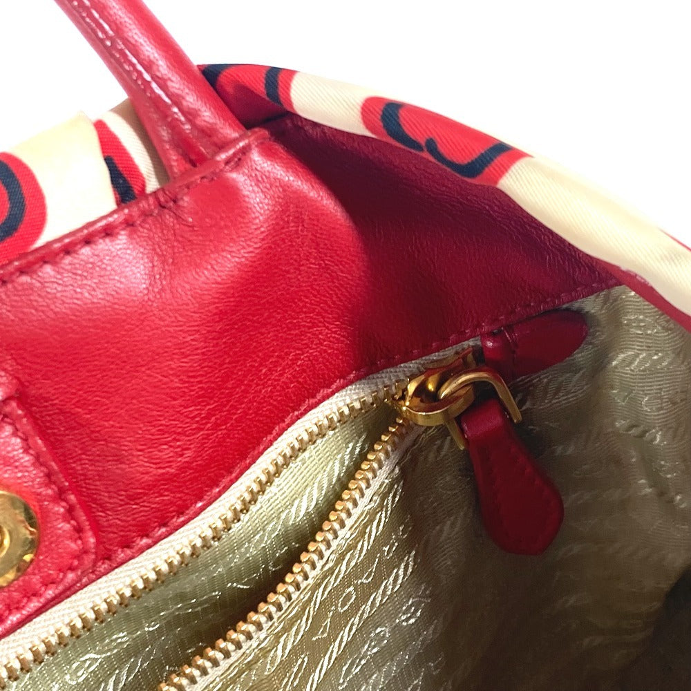 PRADA Tote Bag Leather / nylon white Heart logo