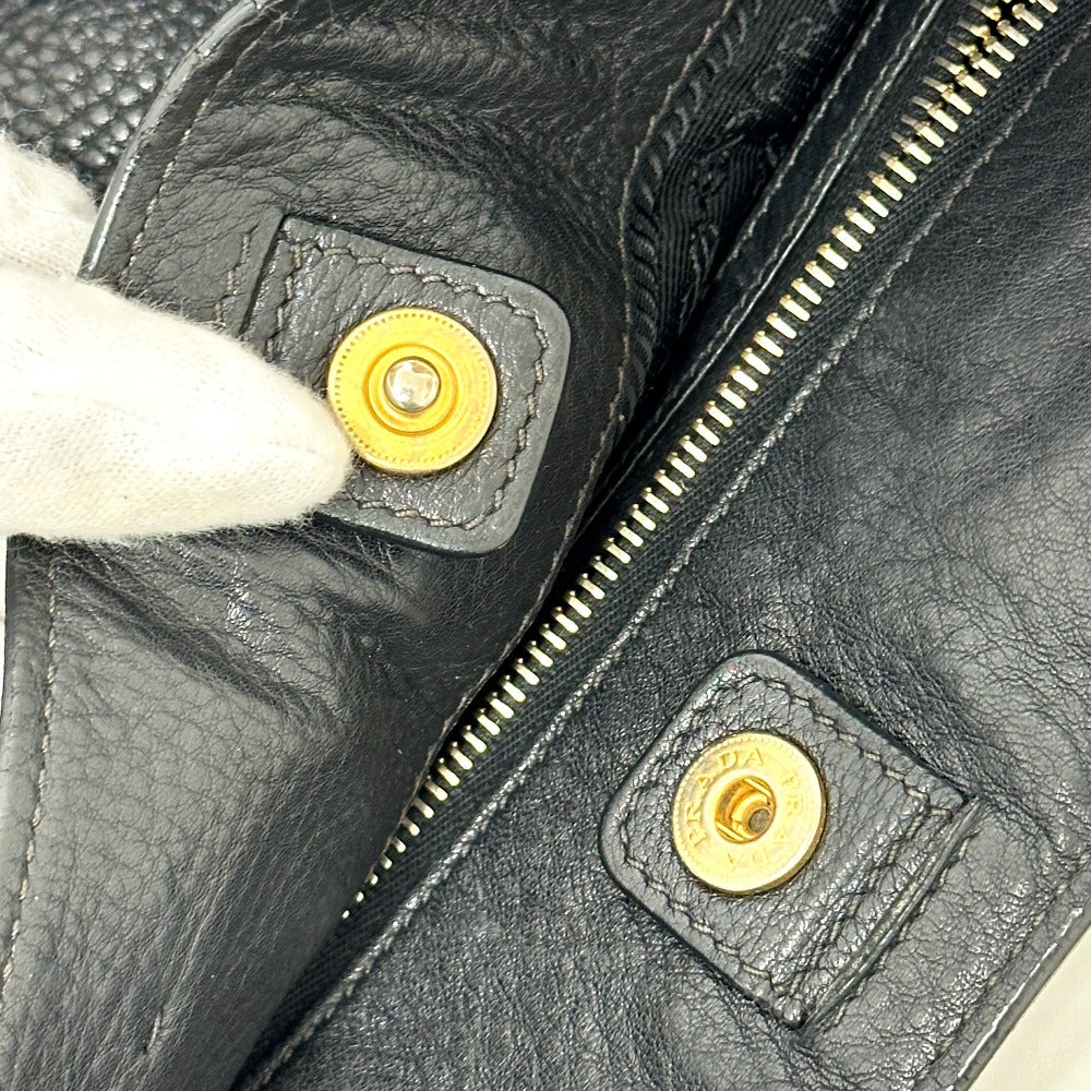 PRADA Tote Bag BN2522 leather black logo