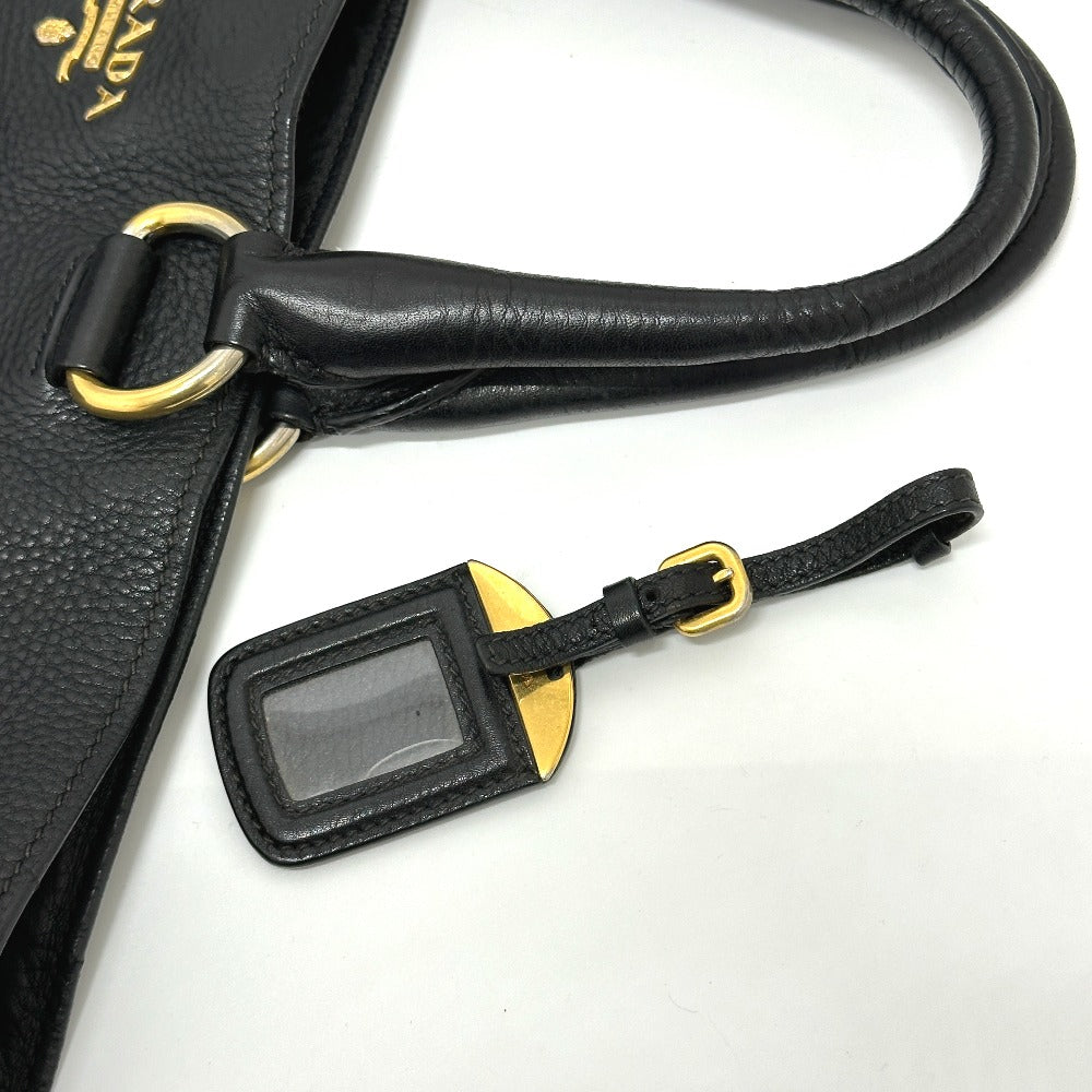PRADA Tote Bag BN2522 leather black logo