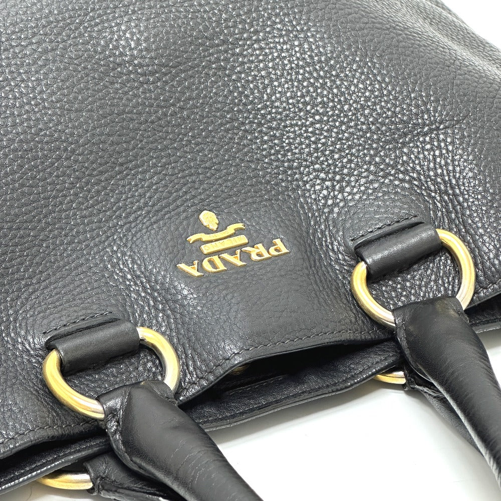PRADA Tote Bag BN2522 leather black logo