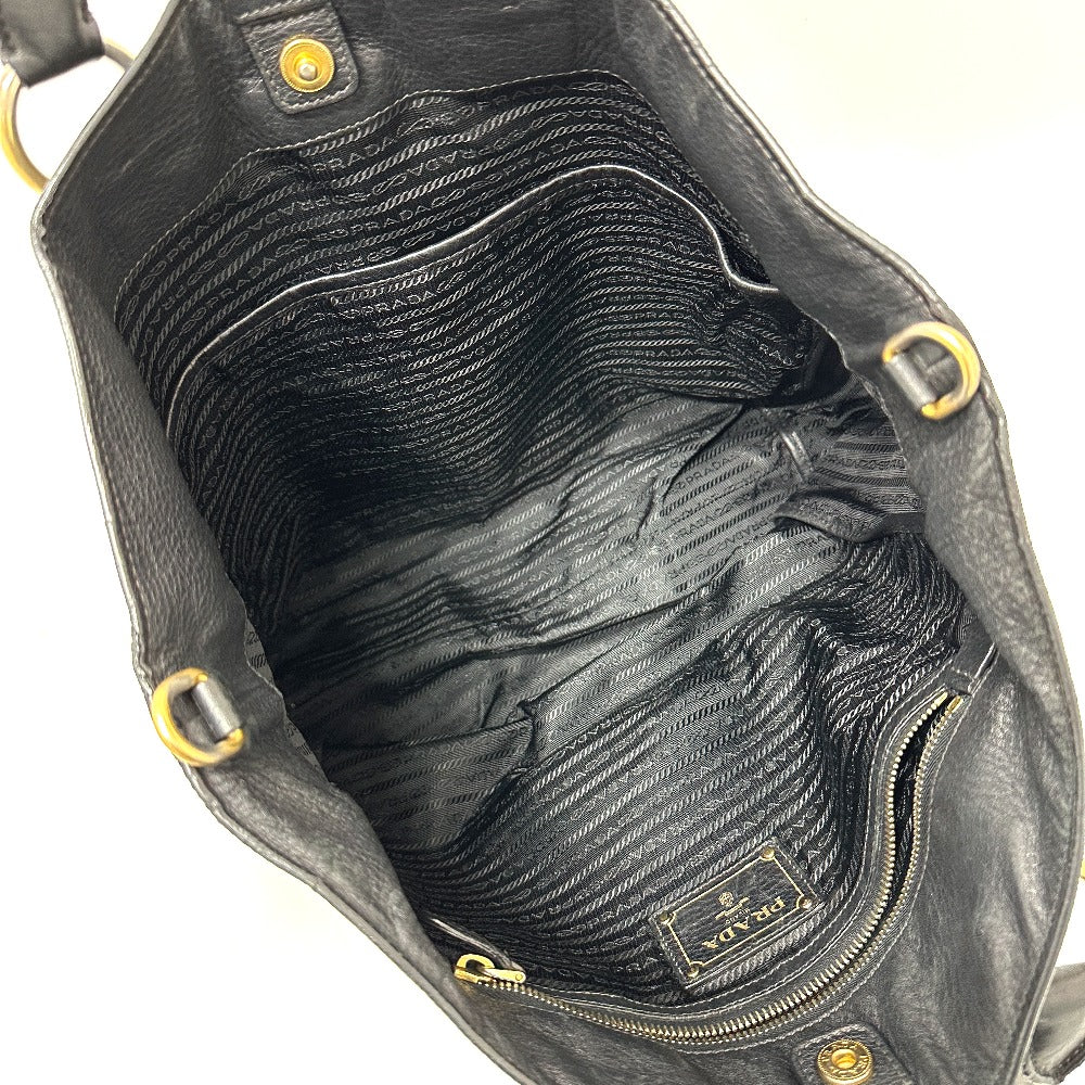 PRADA Tote Bag BN2522 leather black logo