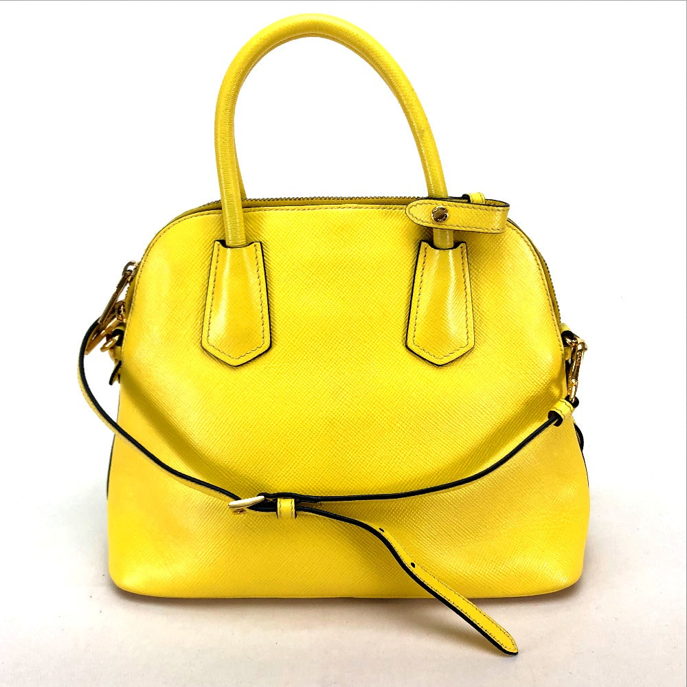 PRADA Handbag BL0902 leather yellow Women Used Authentic
