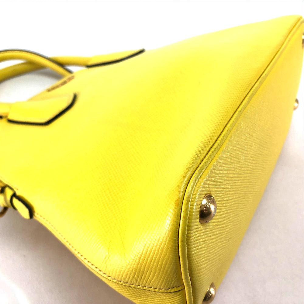 PRADA Handbag BL0902 leather yellow Women Used Authentic