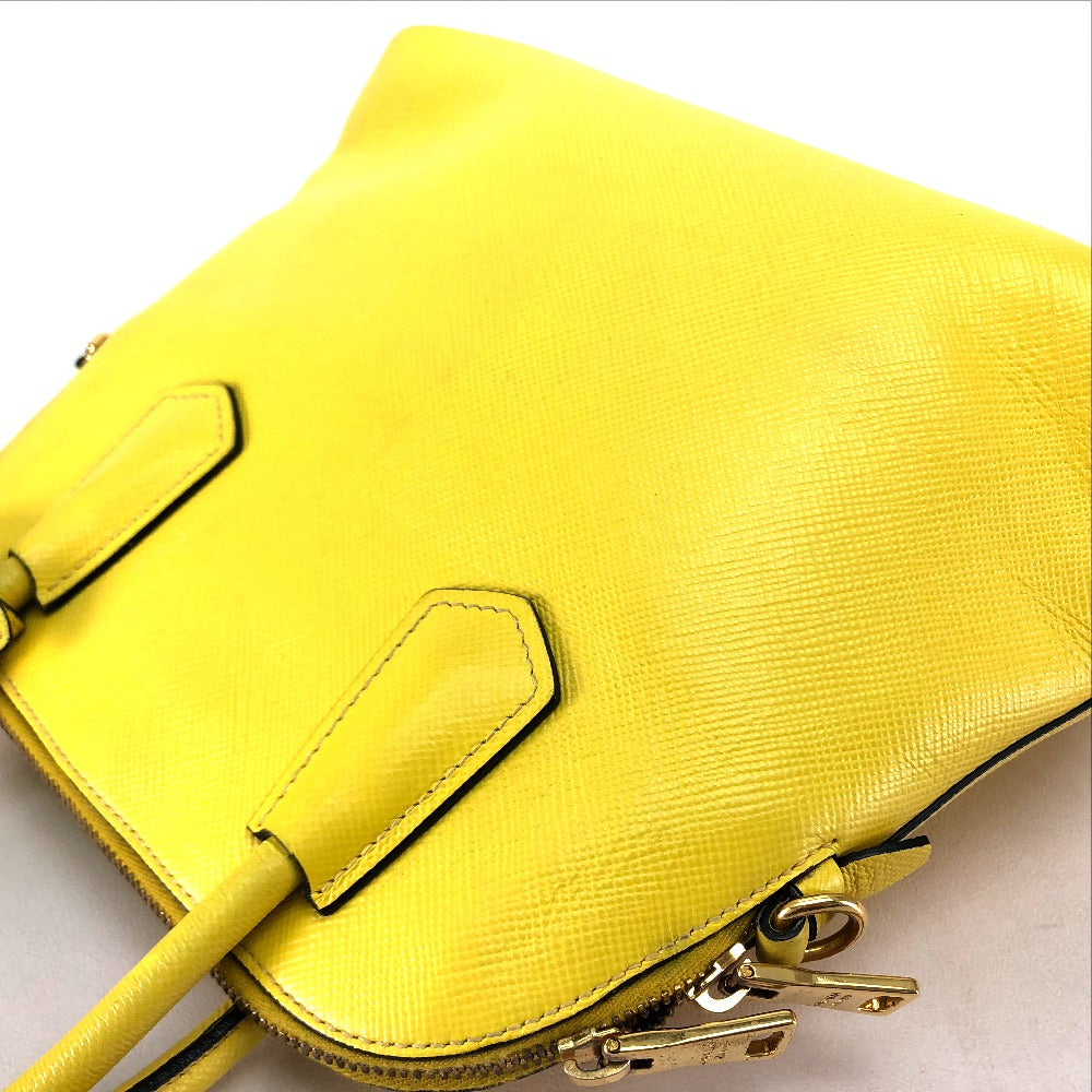 PRADA Handbag BL0902 leather yellow Women Used Authentic