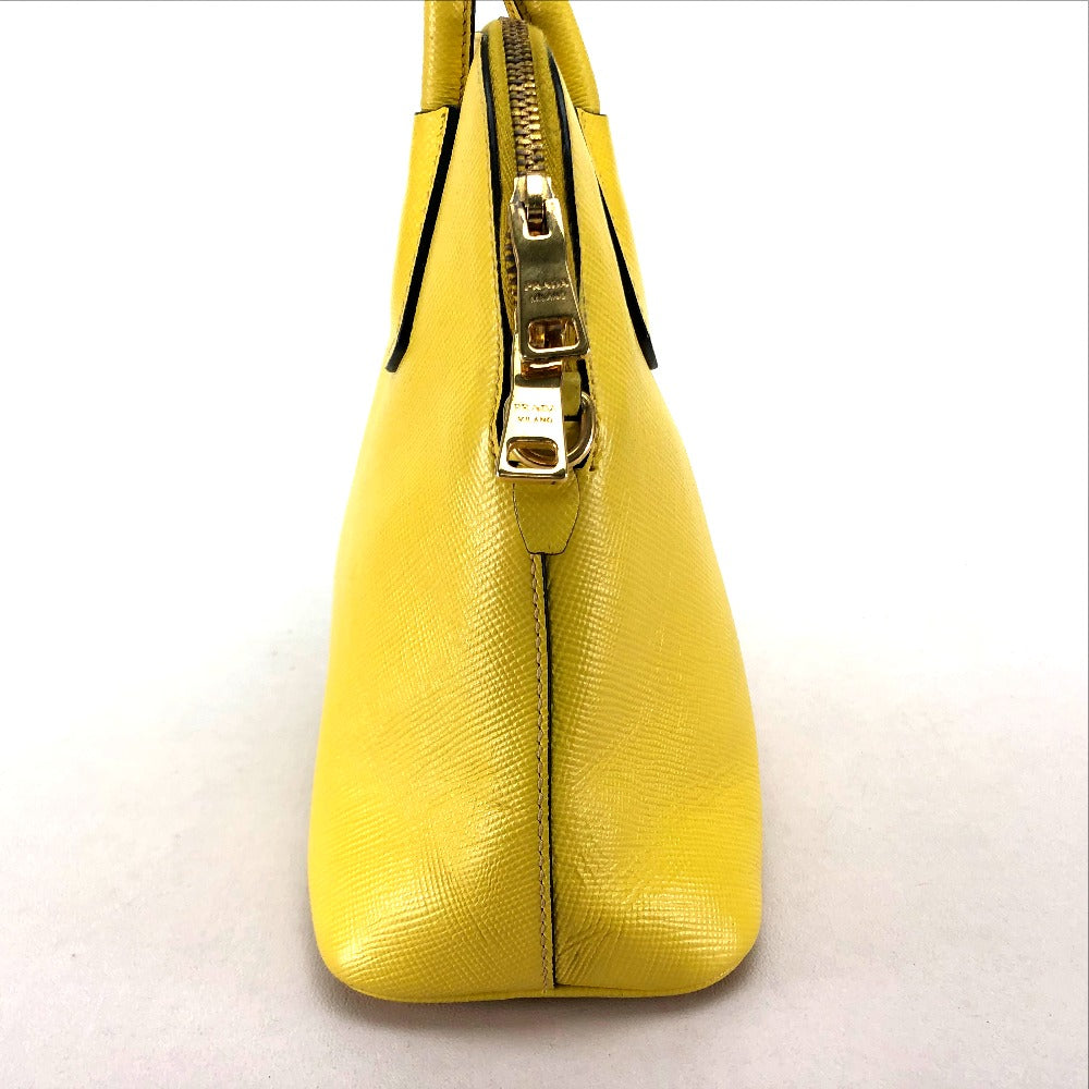 PRADA Handbag BL0902 leather yellow Women Used Authentic