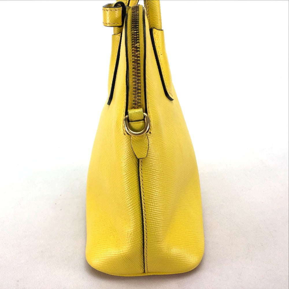 PRADA Handbag BL0902 leather yellow Women Used Authentic