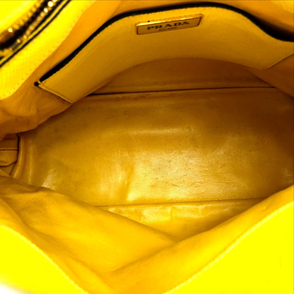 PRADA Handbag BL0902 leather yellow Women Used Authentic