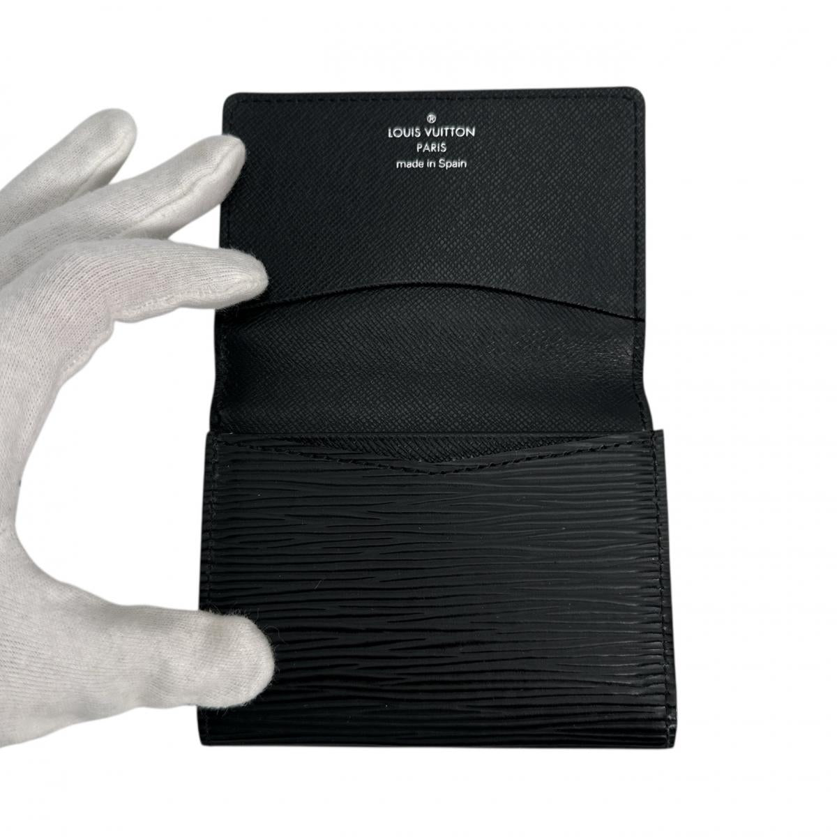 LOUIS VUITTON Card Case M56582 Epi Leather black Epi Anvelop Cult de Visit