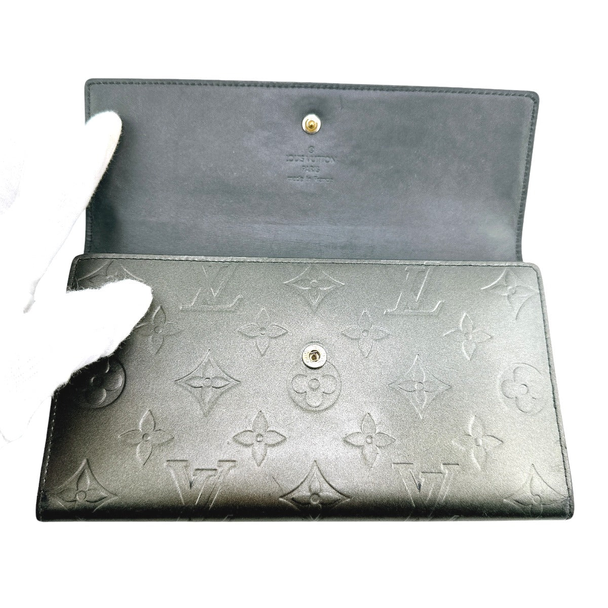 LOUIS VUITTON Tri-fold wallet M65102 Monogram mat Noir Monogram Porfeuil