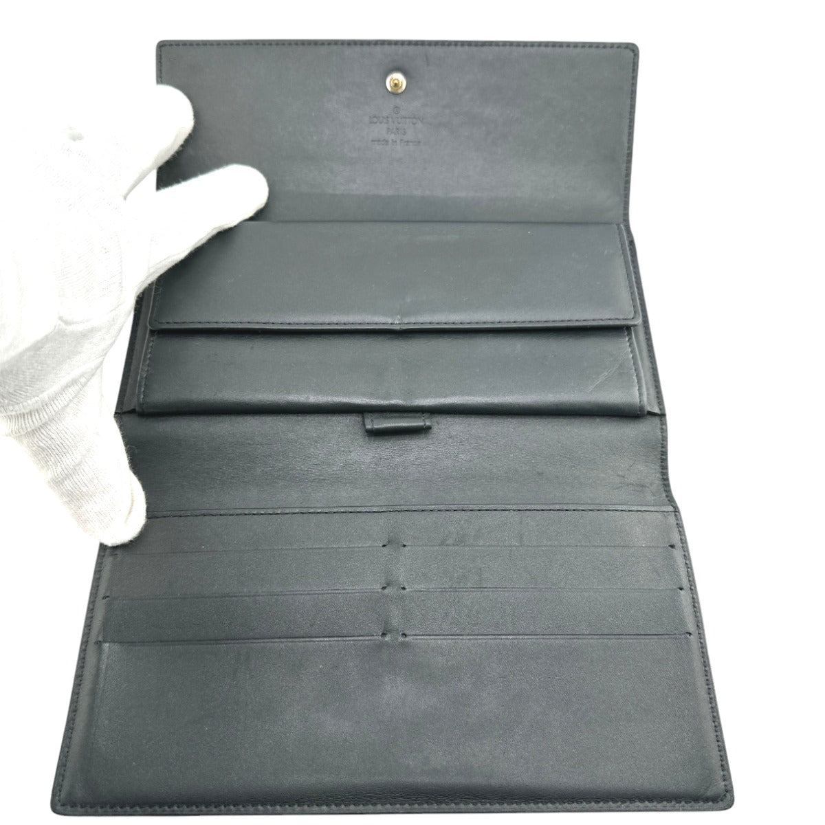 LOUIS VUITTON Tri-fold wallet M65102 Monogram mat Noir Monogram Porfeuil