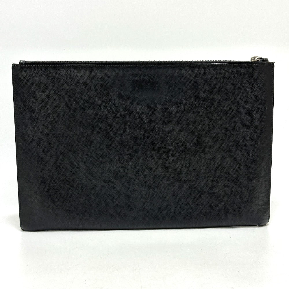 PRADA Clutch bag 2NG001 Safiano leather black logo rabbit