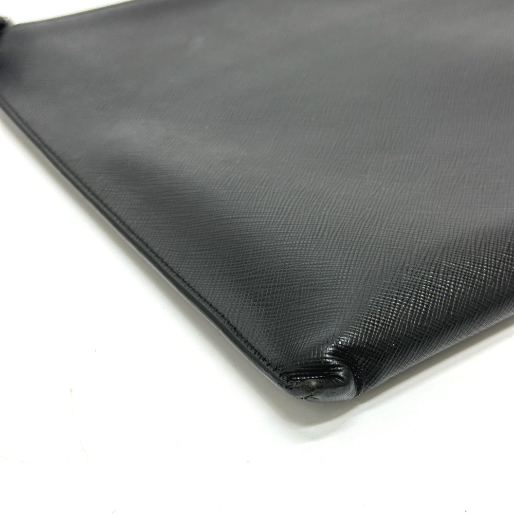 PRADA Clutch bag 2NG001 Safiano leather black logo rabbit