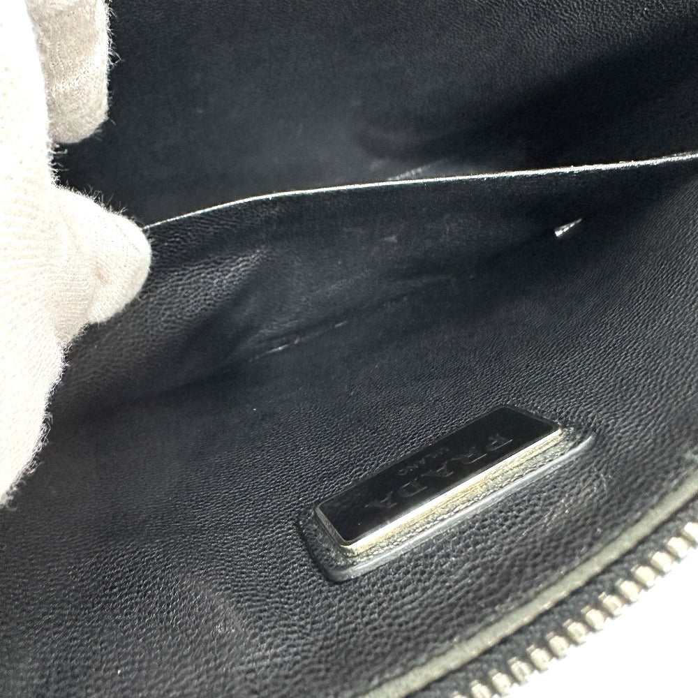PRADA Clutch bag 2NG001 Safiano leather black logo rabbit