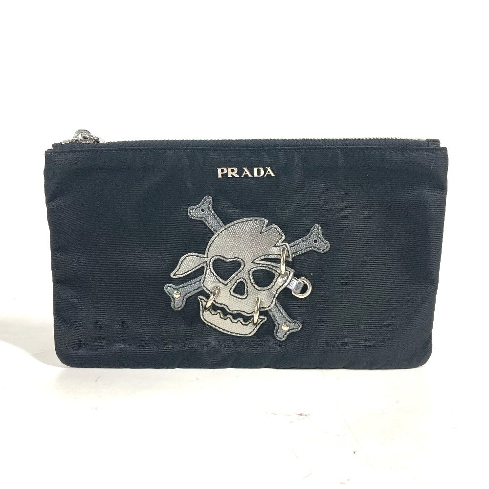 PRADA Pouch 2M1214 Nylon black Makeup pouch Cosmetics Pouch Skull skull