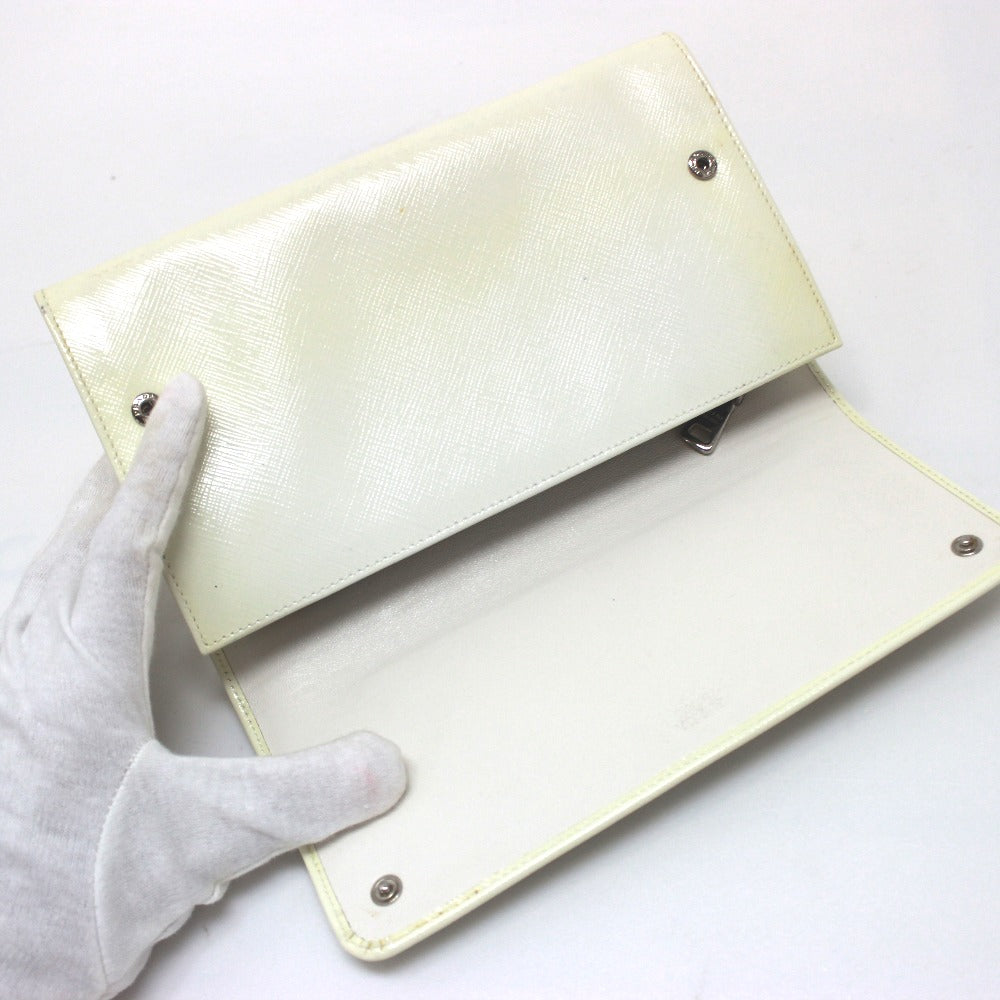 PRADA Long Wallet Purse leather white Wallet bag Studs
