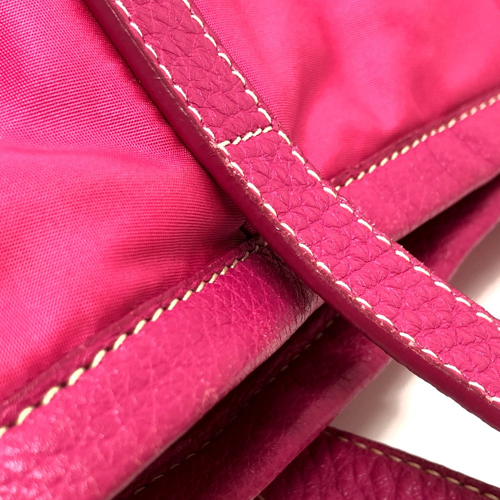 PRADA Tote Bag BR4634 Nylon / leather pink Gojaguard