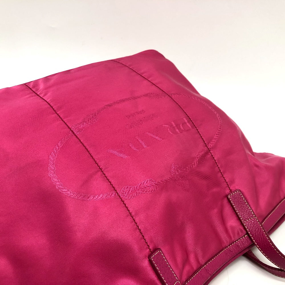 PRADA Tote Bag BR4634 Nylon / leather pink Gojaguard