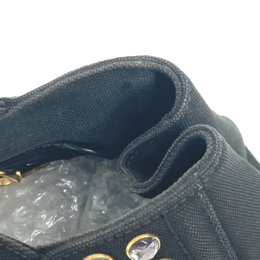 PRADA Tote Bag 1BG439 canvas black Crossbody Canapa S with Stones