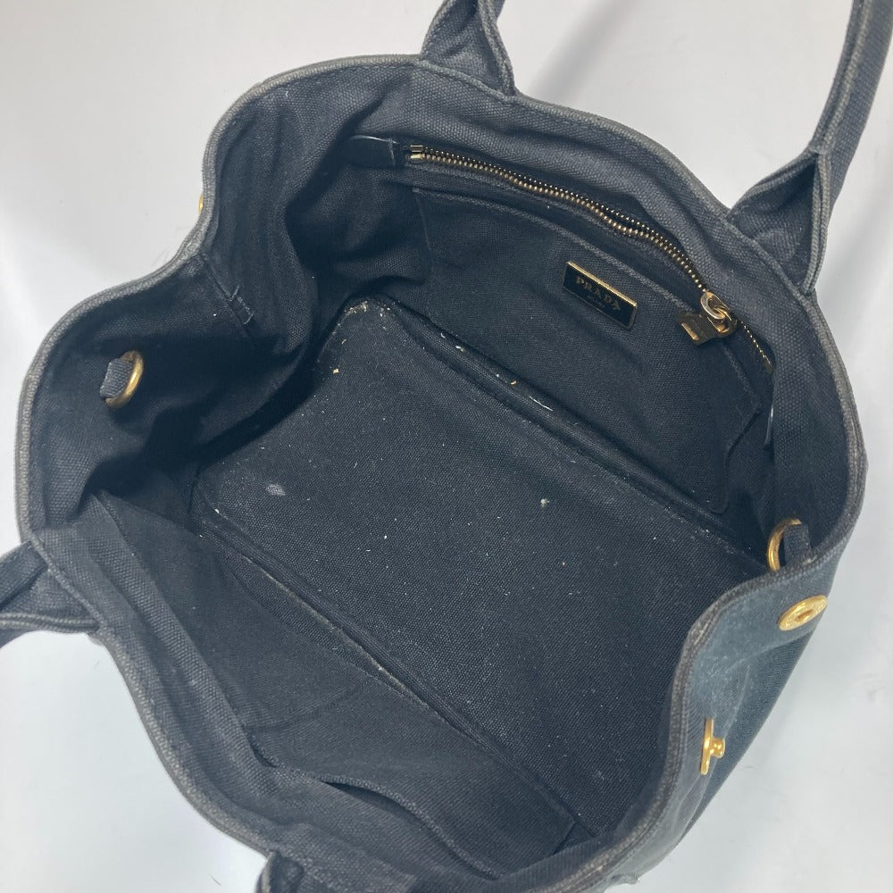 PRADA Tote Bag 1BG439 canvas black Crossbody Canapa S with Stones