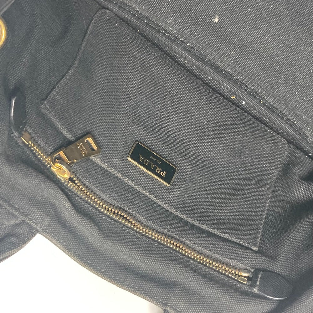 PRADA Tote Bag 1BG439 canvas black Crossbody Canapa S with Stones