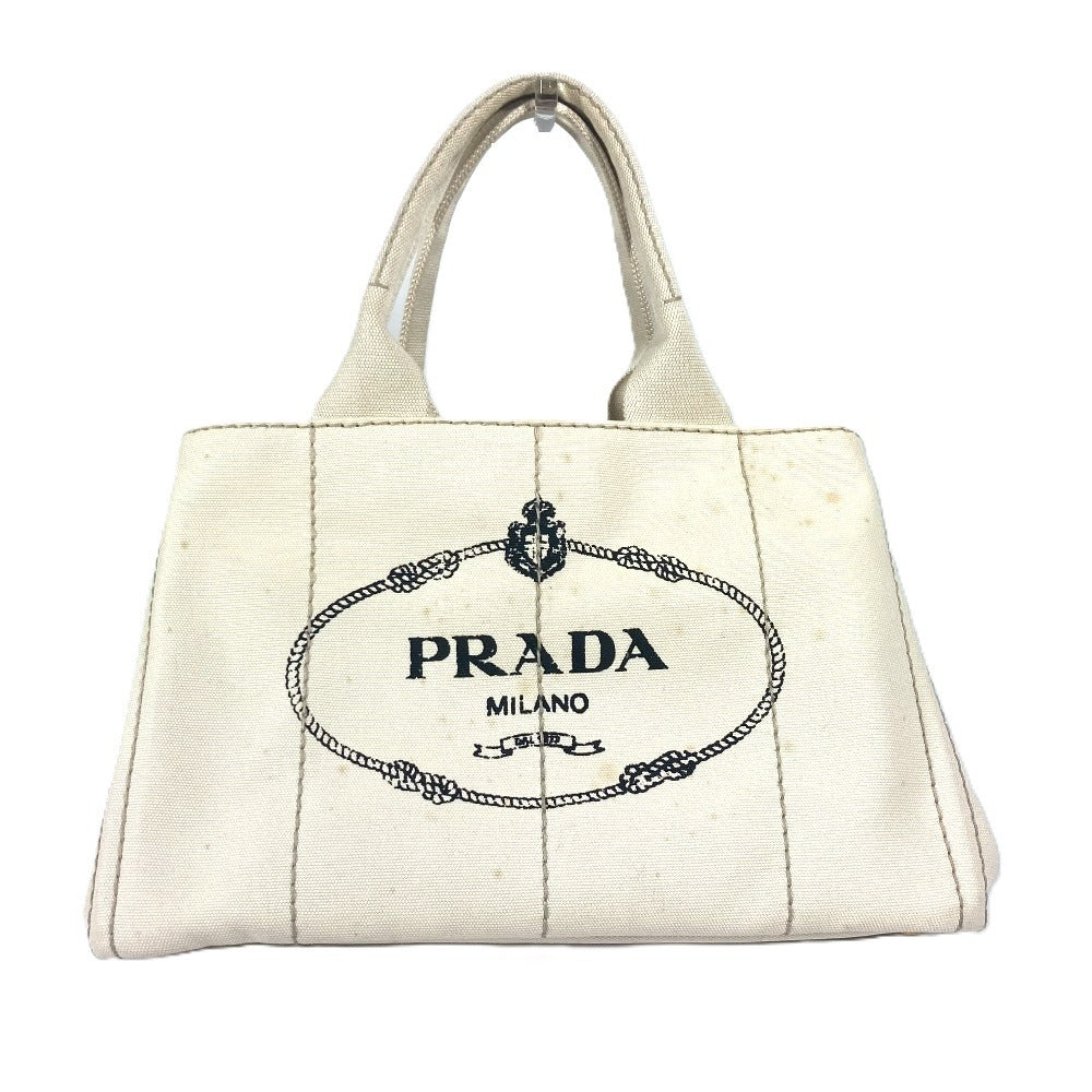 PRADA Tote Bag BN1877 canvas White type Canapa