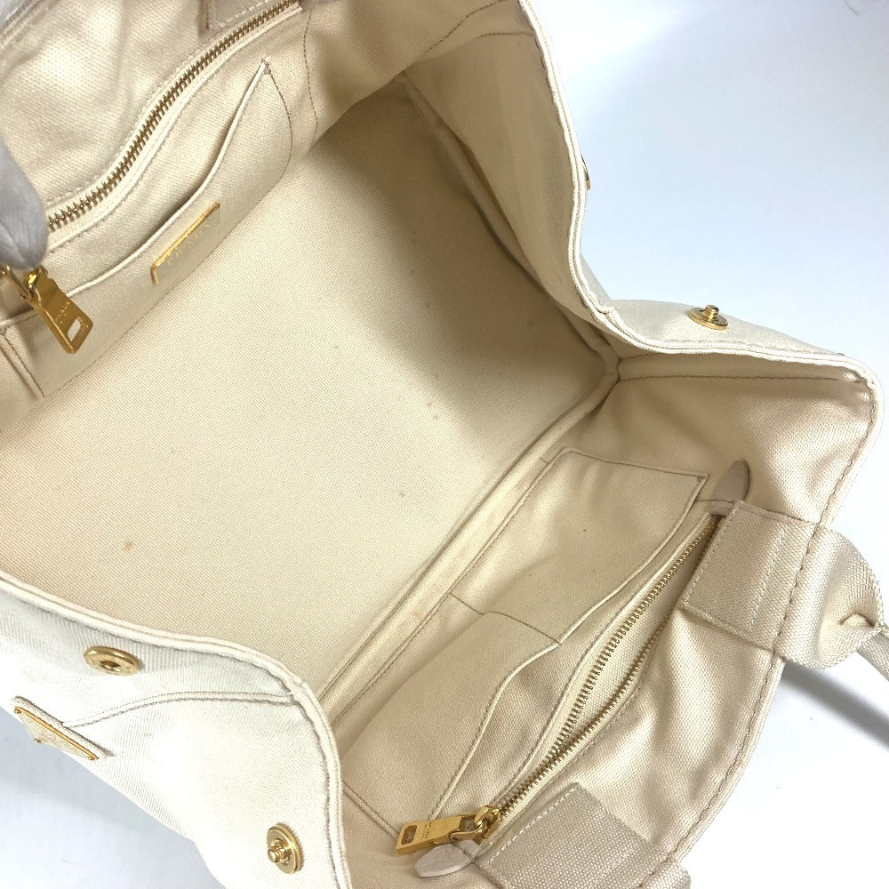 PRADA Tote Bag BN1877 canvas White type Canapa