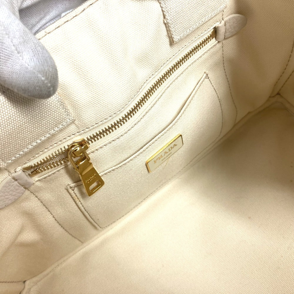 PRADA Tote Bag BN1877 canvas White type Canapa