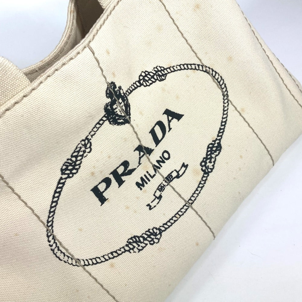 PRADA Tote Bag BN1877 canvas White type Canapa
