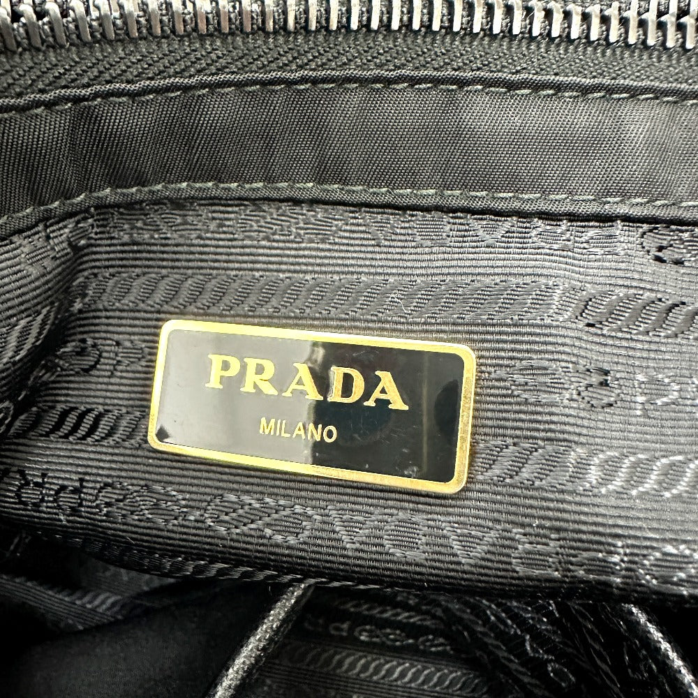 PRADA Tote Bag 1BG065 Nylon, Velour black Kaye trompe l'oeil