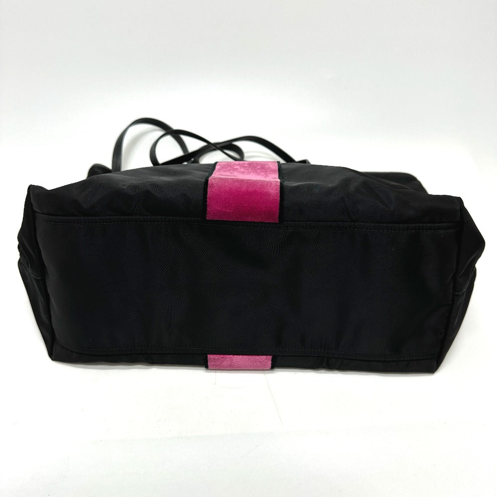 PRADA Tote Bag 1BG065 Nylon, Velour black Kaye trompe l'oeil
