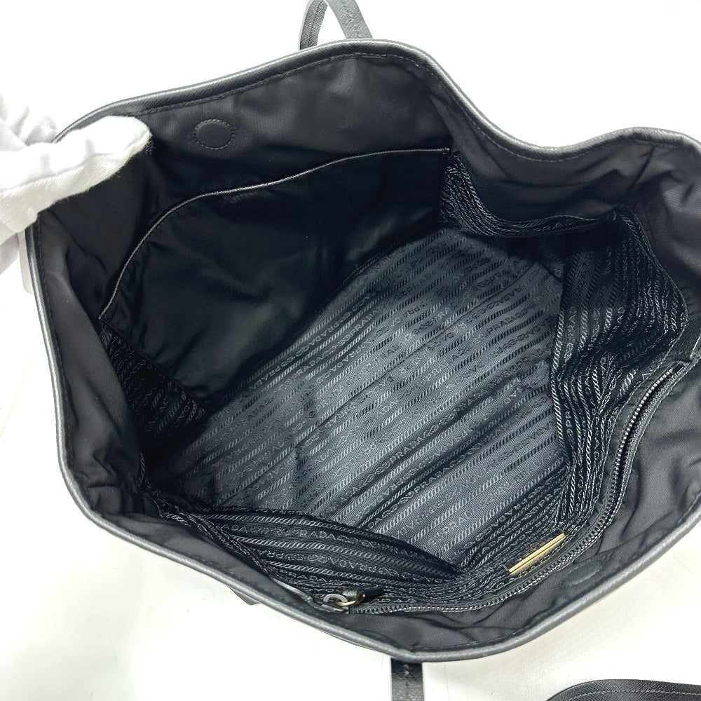 PRADA Tote Bag 1BG065 Nylon, Velour black Kaye trompe l'oeil