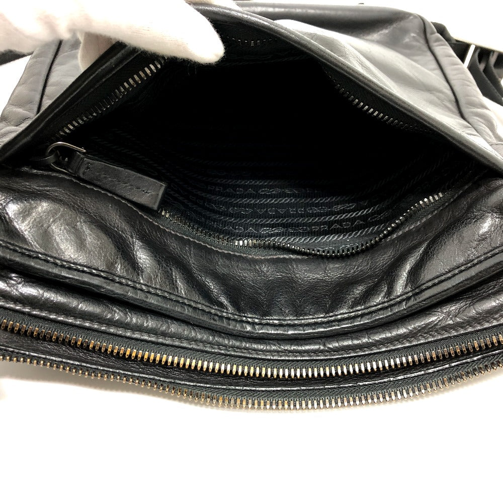 PRADA Shoulder Bag 2VH022 leather black Messenger