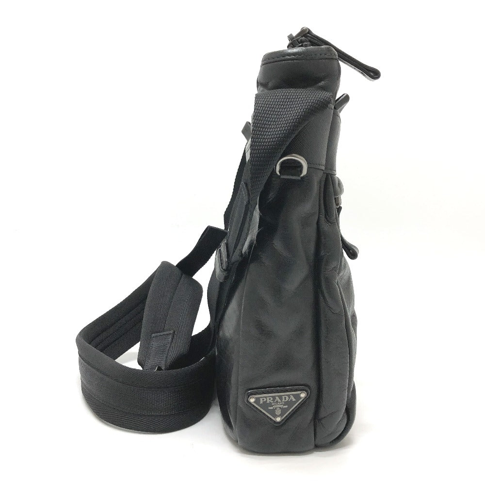PRADA Shoulder Bag 2VH022 leather black Messenger