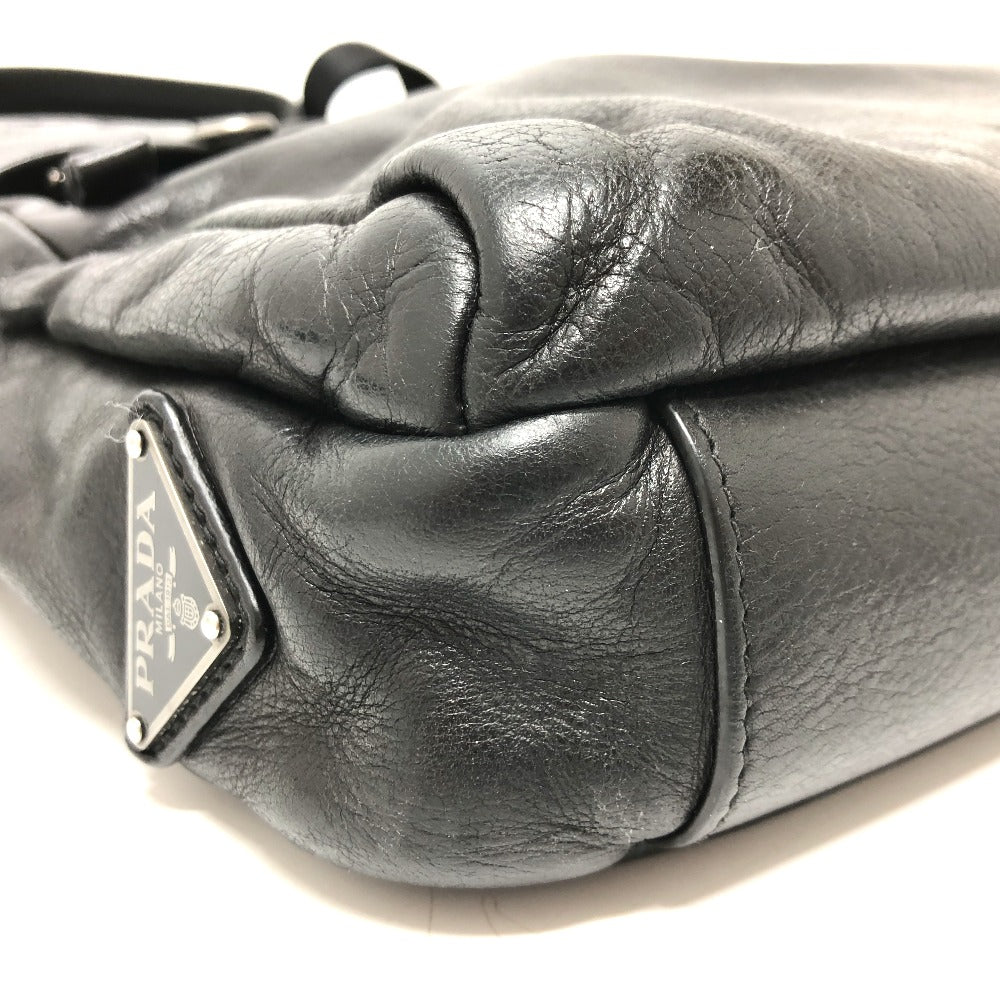 PRADA Shoulder Bag 2VH022 leather black Messenger