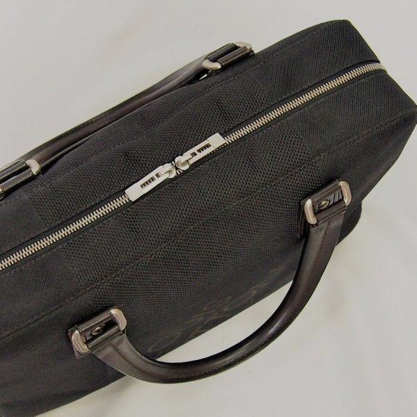 LOUIS VUITTON Handbag M93082 Damier Jean Canvas Noir (Black) Documents bag Damier Jean Yak mens(Unisex) Used Authentic