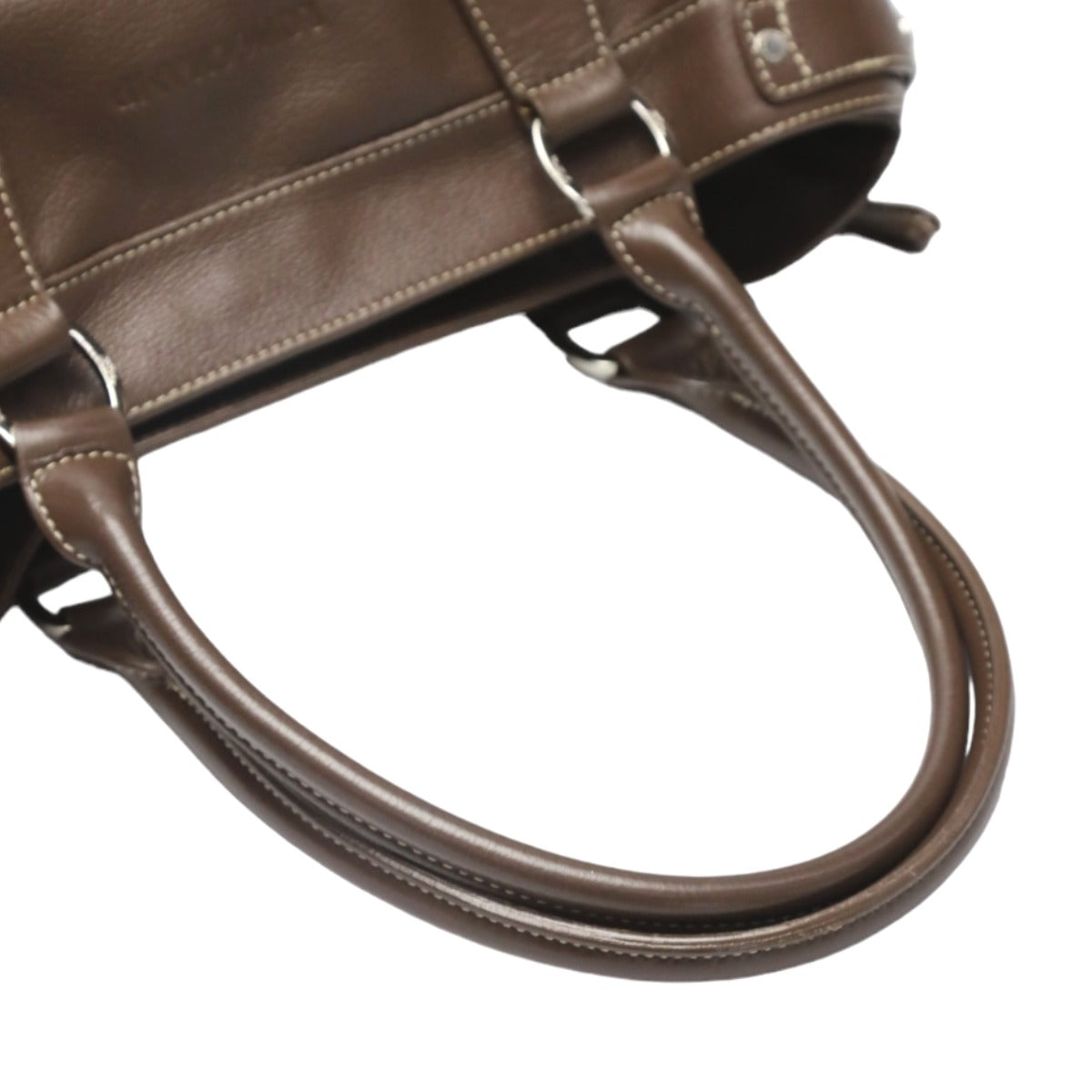 Longchamp Tote Bag Not specified Brown Handbag Long Shan Calfskin Women Used Authentic