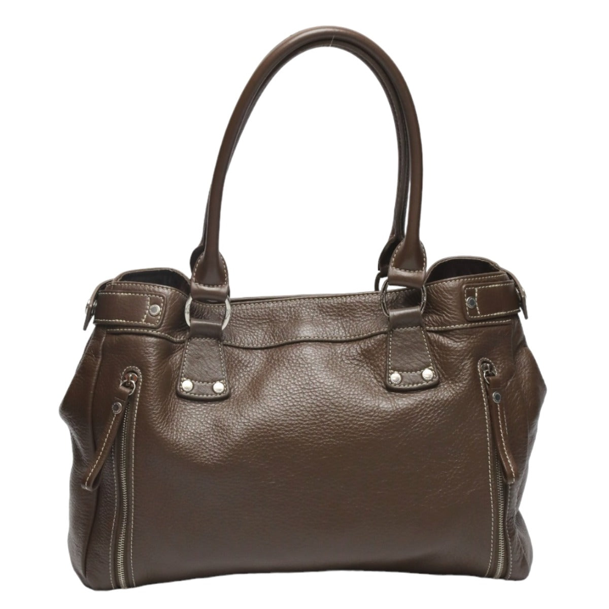 Longchamp Tote Bag Not specified Brown Handbag Long Shan Calfskin Women Used Authentic