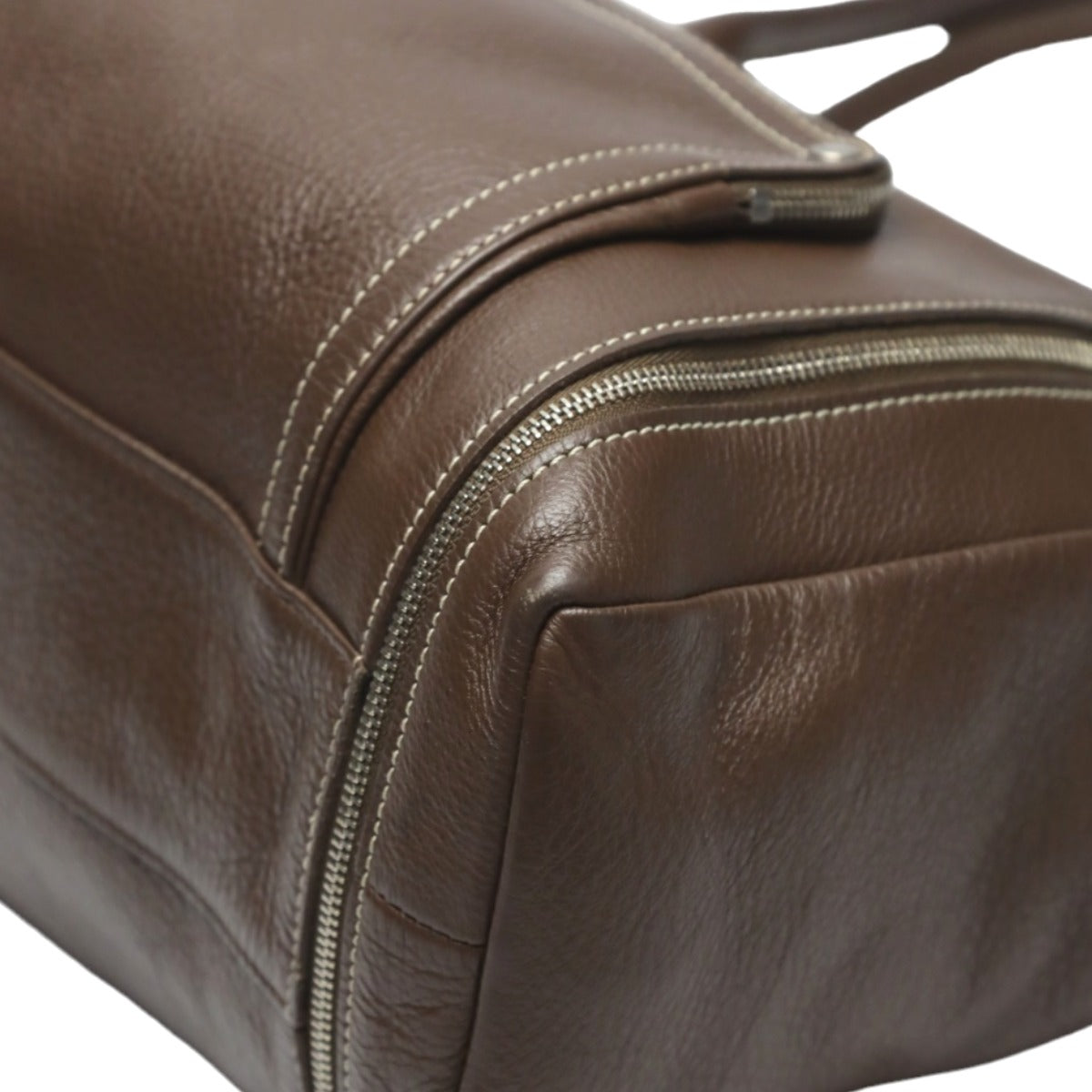 Longchamp Tote Bag Not specified Brown Handbag Long Shan Calfskin Women Used Authentic