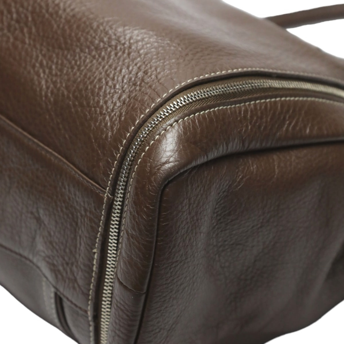 Longchamp Tote Bag Not specified Brown Handbag Long Shan Calfskin Women Used Authentic