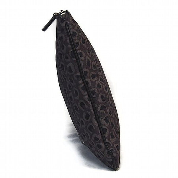 GUCCI Clutch bag Canvas, leather gray Leopard print