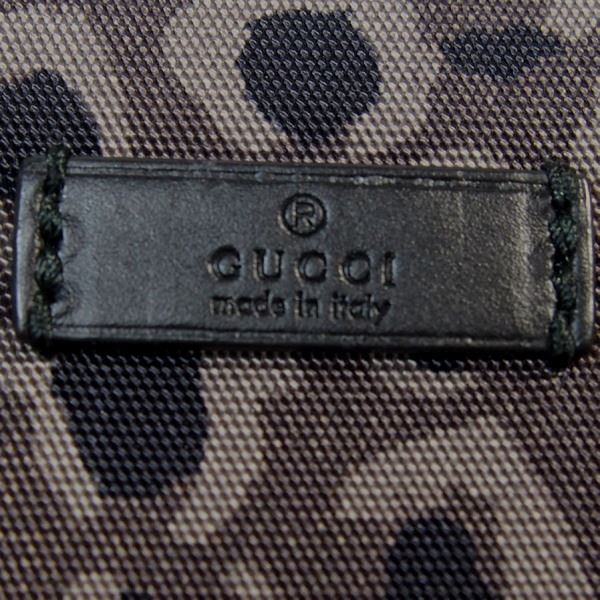 GUCCI Clutch bag Canvas, leather gray Leopard print
